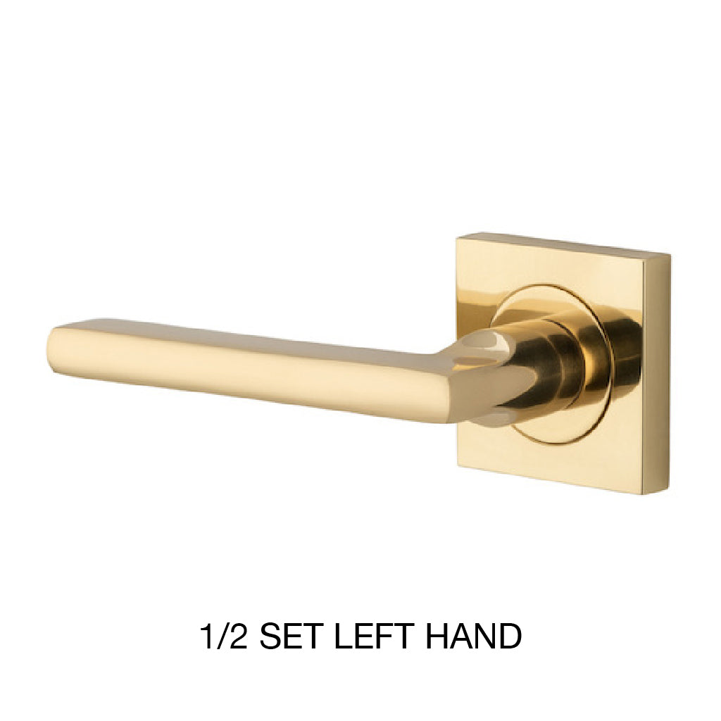 IVER BALTIMORE LEVER 1/2 SET 52 X 55MM LEFT SQ BACKPLATE