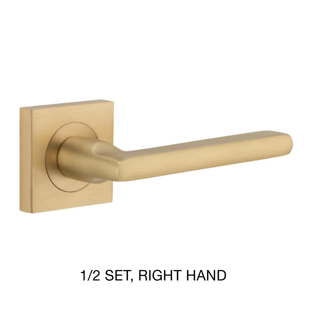 IVER BALTIMORE LEVER 1/2 SET 52 X 55MM RIGHT SQ BACKPLATE