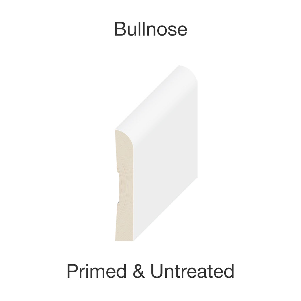 Primed Finger Jointed Pine Bullnose Moulding - Untreated