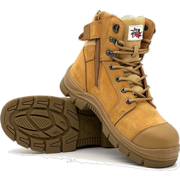 Cougar Bundaberg Composite Toe Cap Lace Up Work Boots In Wheat Leather