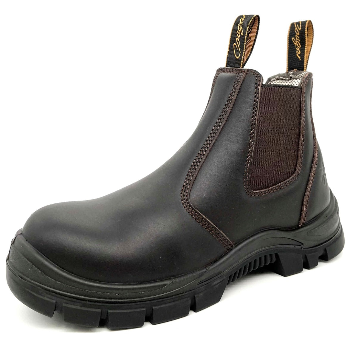 Cougar Dubbo Composite Toe Cap Pull On Work Boots In Leather