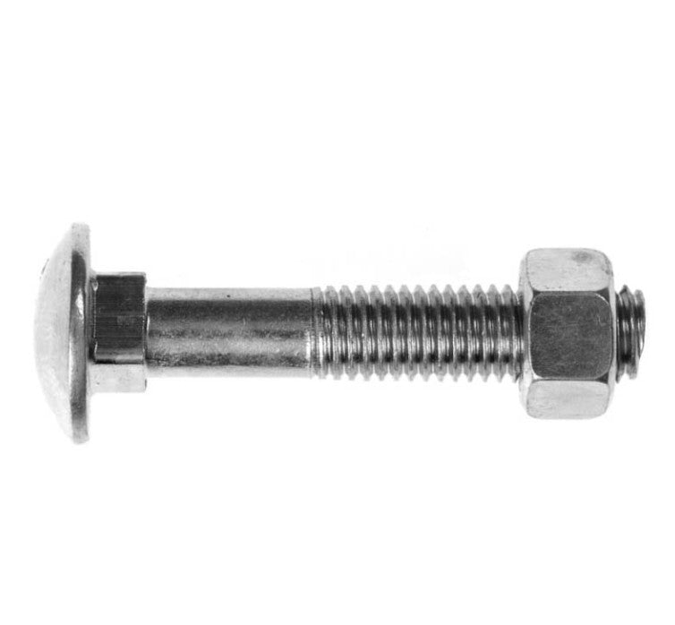 Cup Head Bolt And Nut Zinc Bsw - Imperial