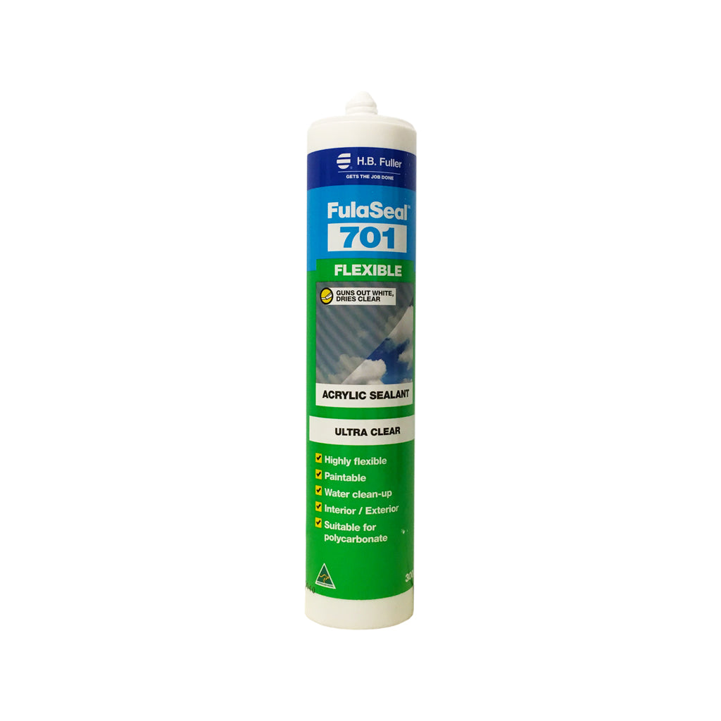 FULLER FULASEAL 701 SEALANT ULTRA CLEAR WHITE/DRIES CLEAR 300G