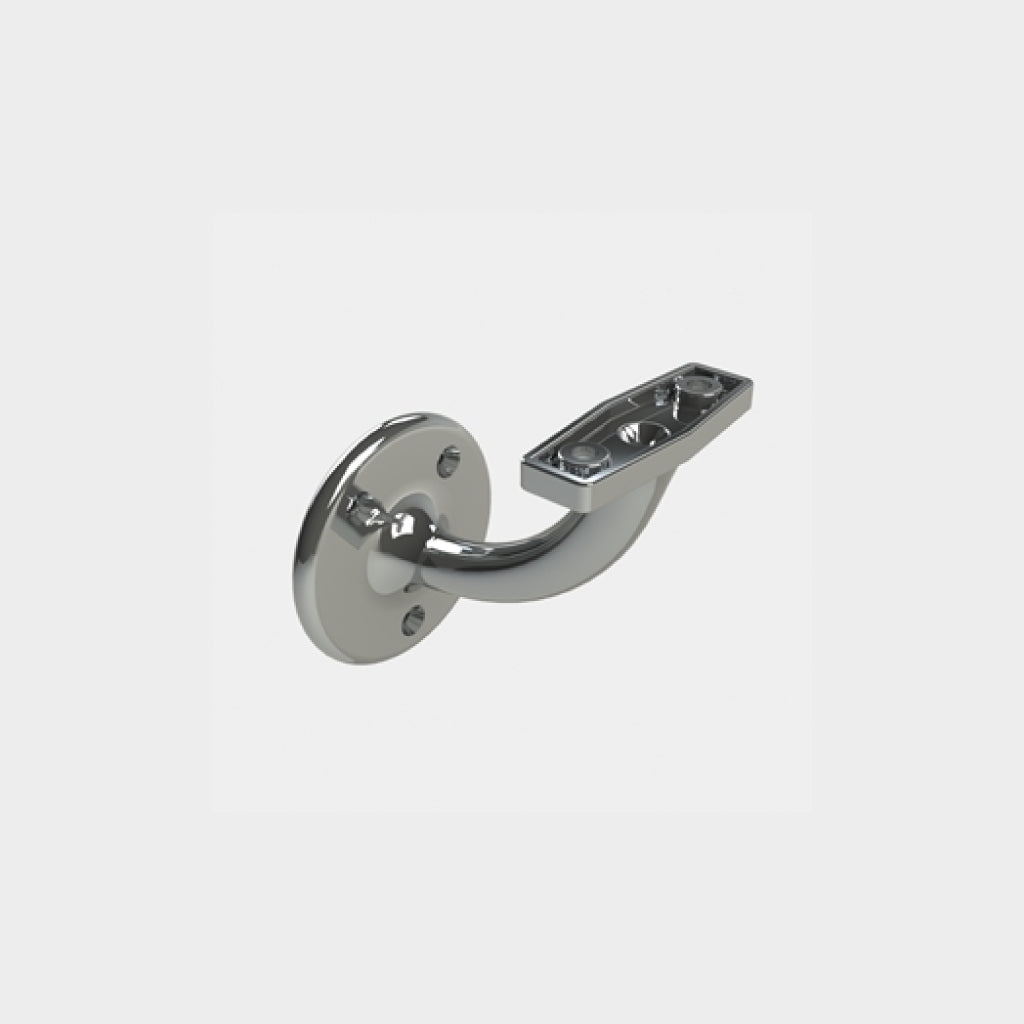 HANDRAIL BRACKET CONVENTIONAL 60MM EXTENSION ZINC PLATED CHROME TRADE POLY PACK