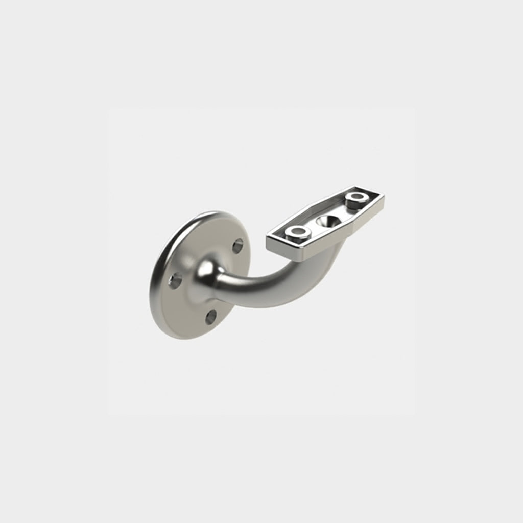 HANDRAIL BRACKET CONVENTIONAL 60MM EXTENSION ZINC POWDER COATED SATIN TRADE POLY PACK