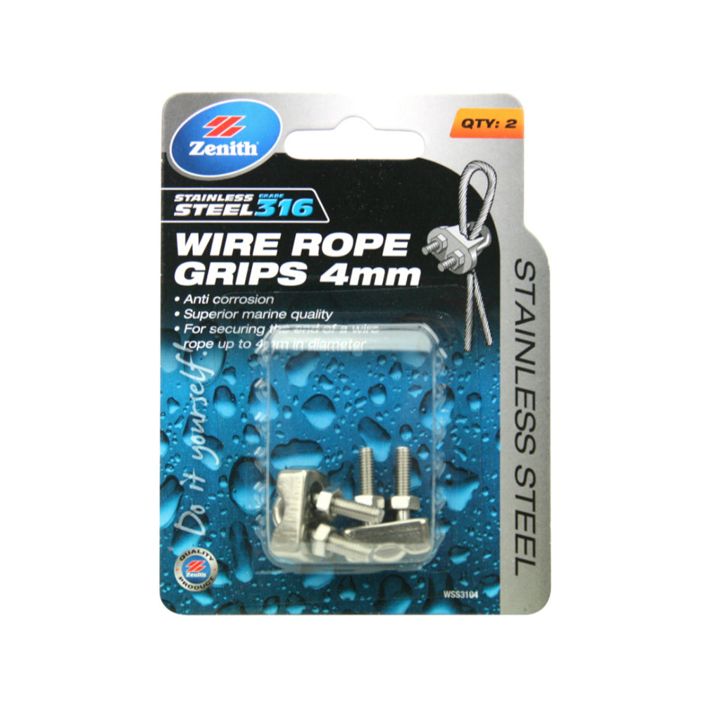 WIRE ROPE GRIP STAINLESS STEEL 2 PCS