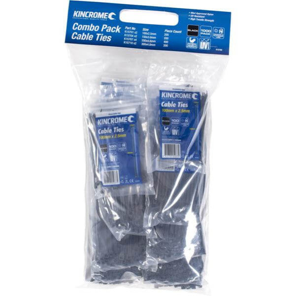 Cable Tie Combo Pack Black 1000 Piece