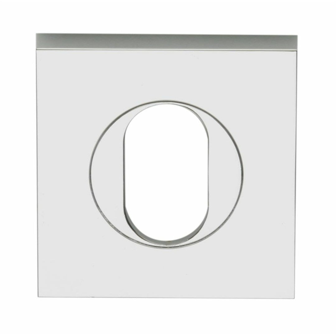 Lockwood Escutcheon 55mm Square Oval Satin Chrome Brushed Velocity