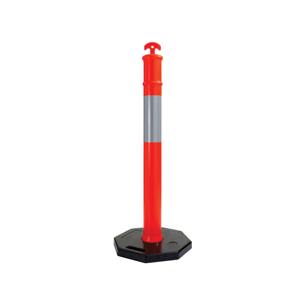 Bollard Pvc T-Top With Reflective Tape And 6kg Base