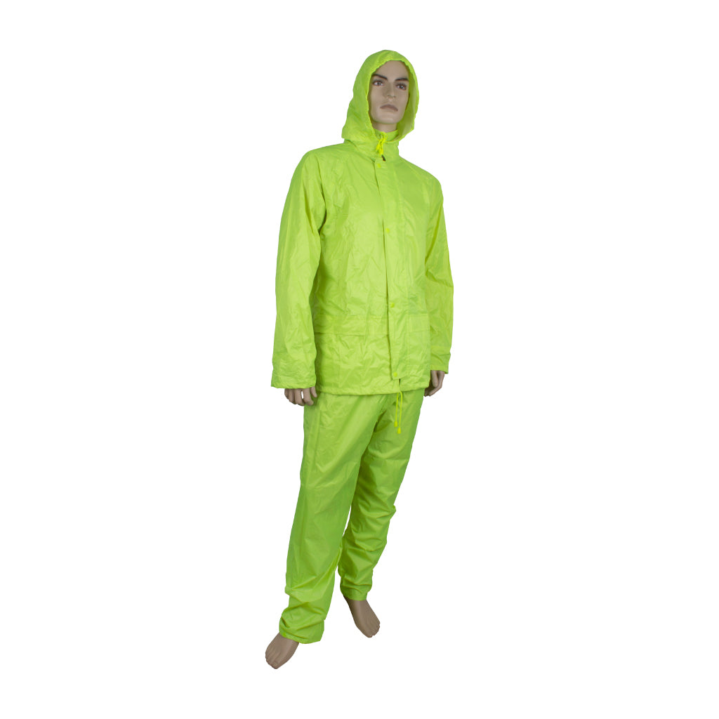 RAINSUIT PVC/POLYESTER HI-VIS YELLOW