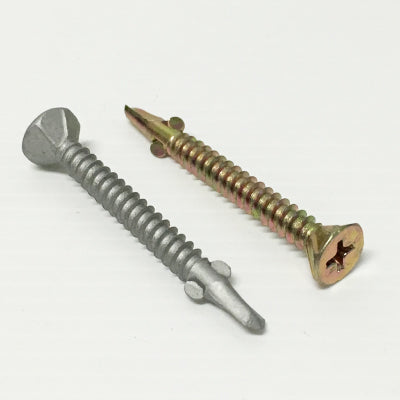 Self Drilling Countersunk Ribbed Head Wing Screw Phillips Drive