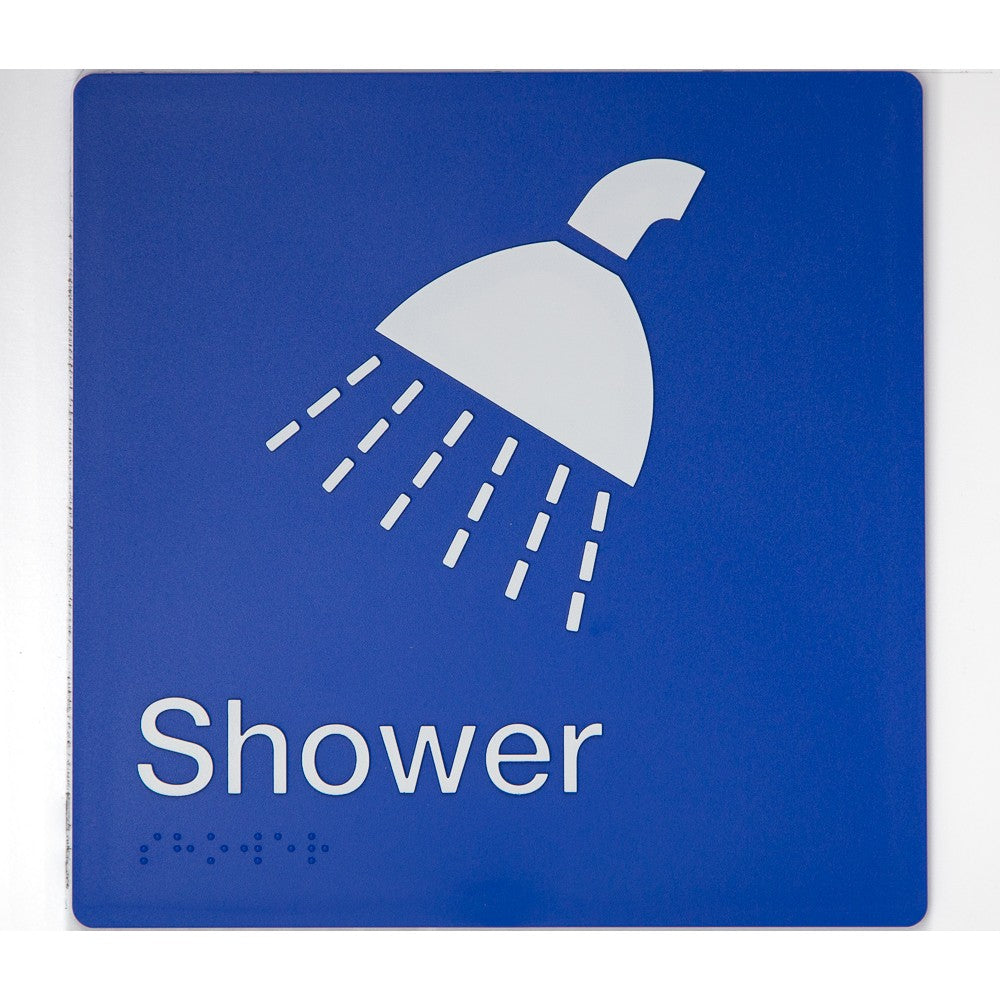 Braille Shower Facility Sign