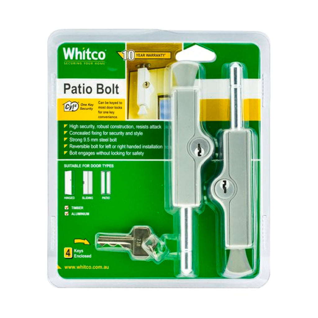 WHITCO PATIO BOLT C4 TWIN PACK