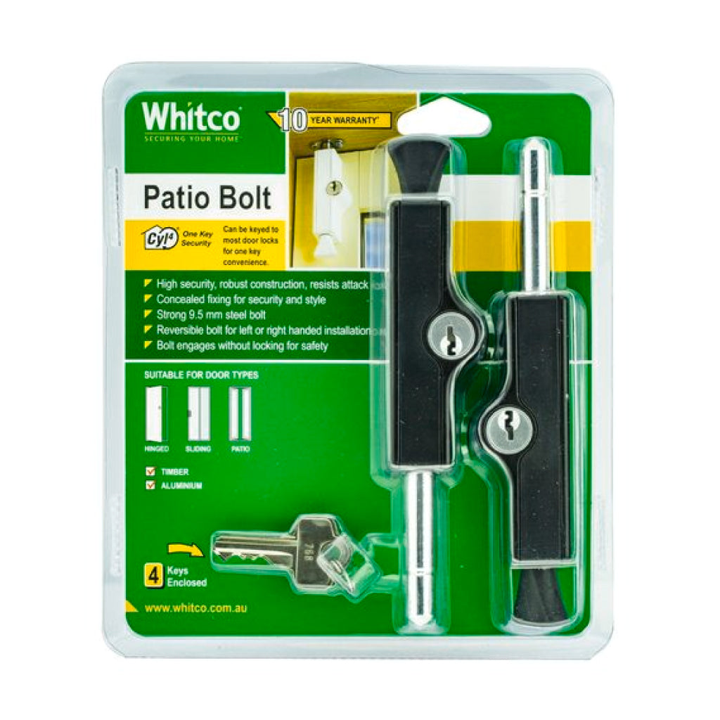 WHITCO PATIO BOLT C4 TWIN PACK