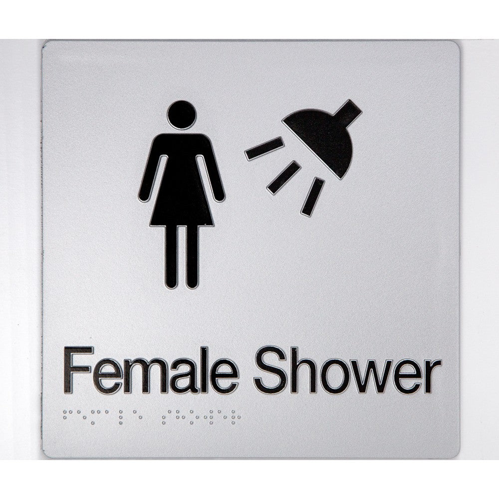 Braille Shower Sign