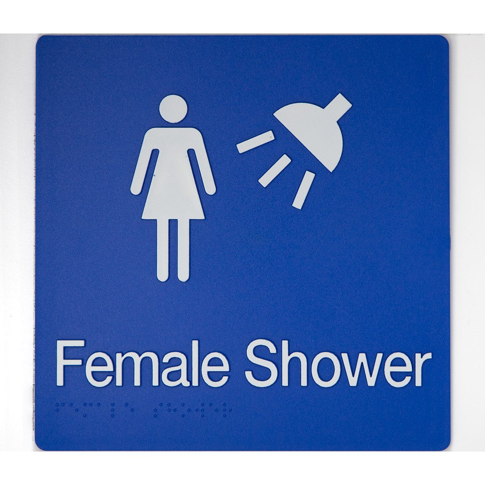 Braille Shower Sign