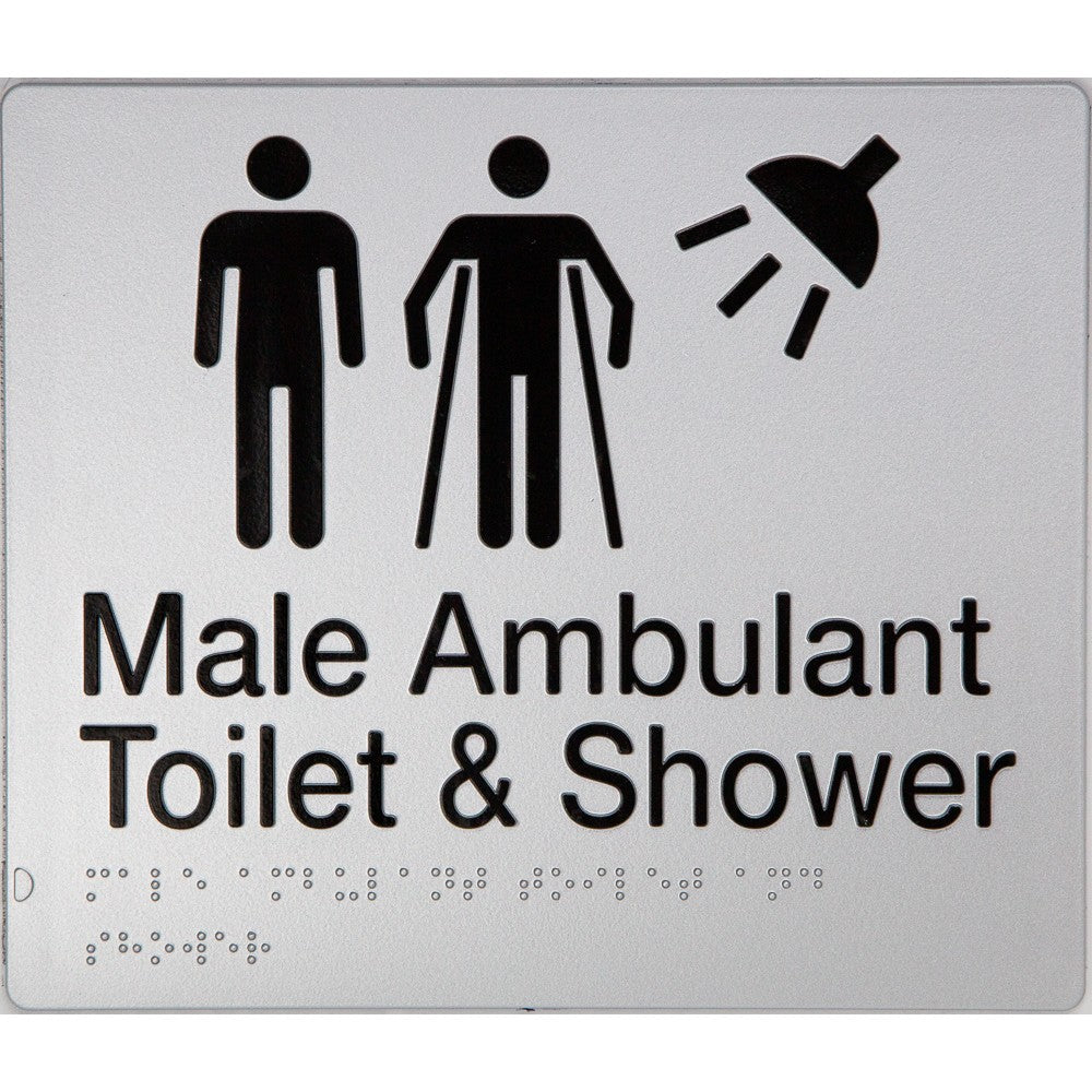Braille Ambulant Toilet And Shower Sign 2 Icons