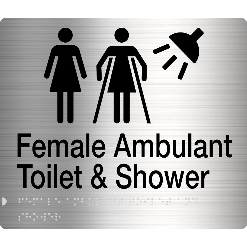 Braille Ambulant Toilet And Shower Sign 2 Icons