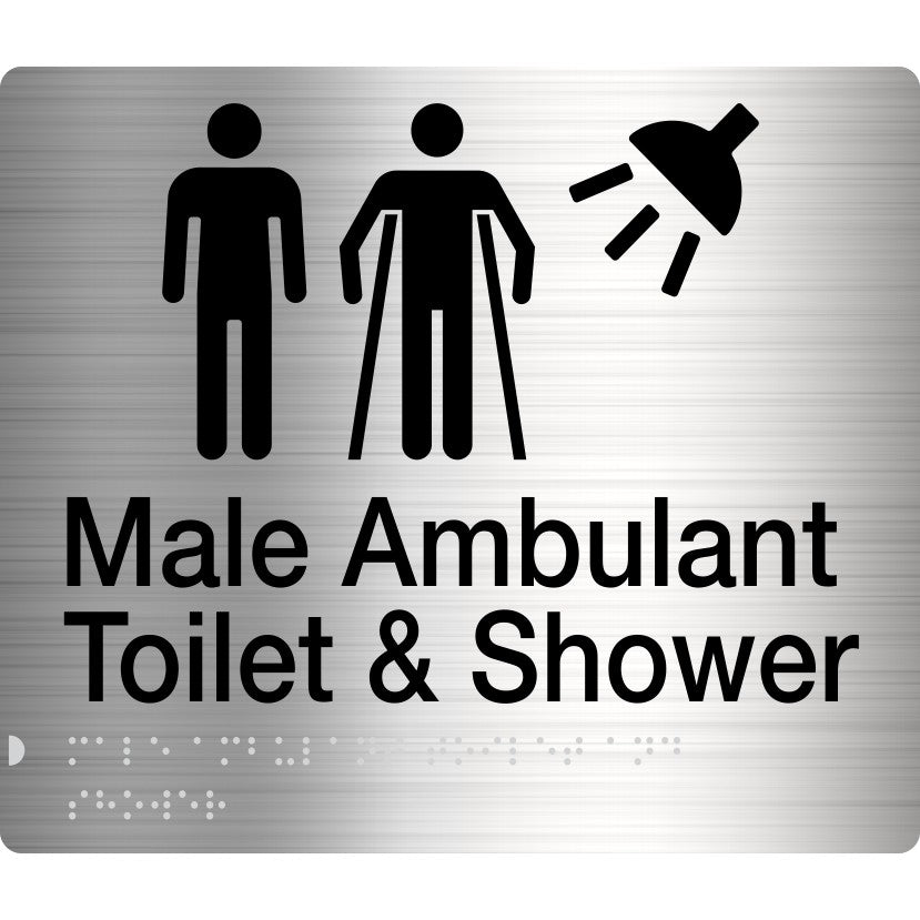 Braille Ambulant Toilet And Shower Sign 2 Icons