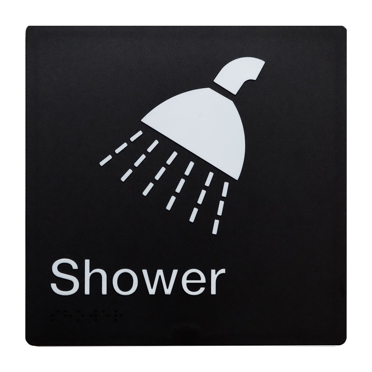Braille Shower Facility Sign